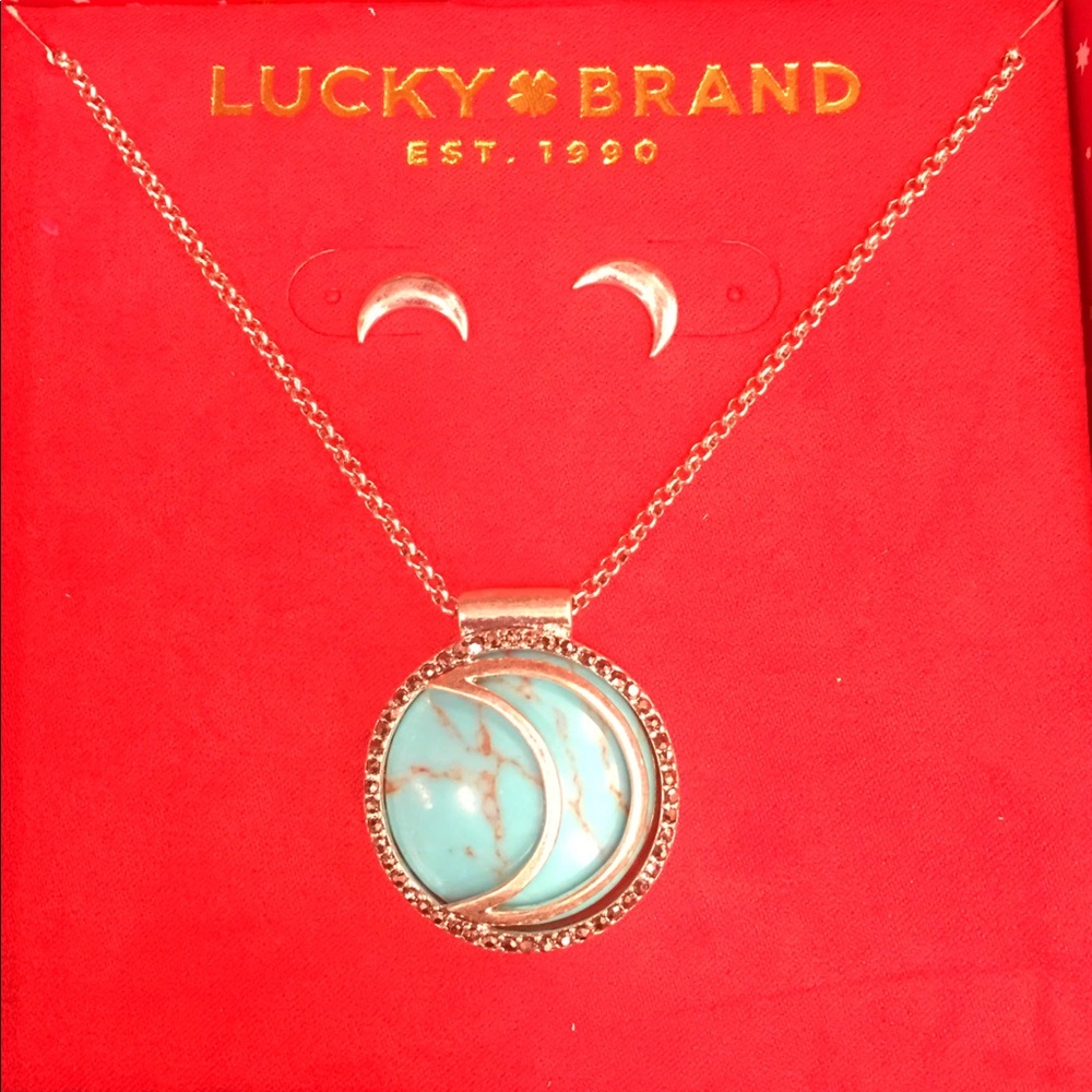 LUCKY BRAND Moon Pendant and Earring Set - Picture 1 of 2